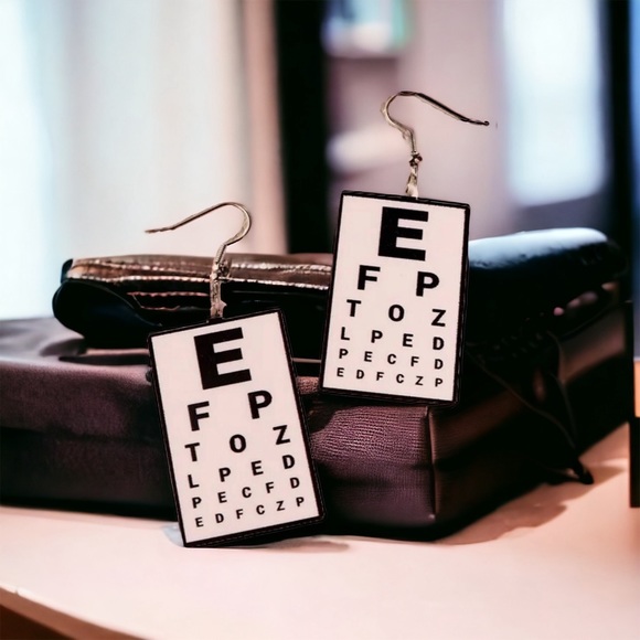 Eye test chart earrings - Picture 1 of 1